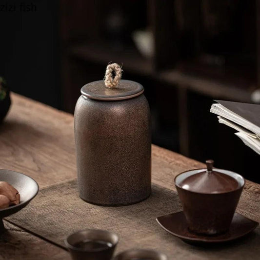 Ceramic Tea Caddy – Moistureproof Sealed Jar for Tea or Candy Emma