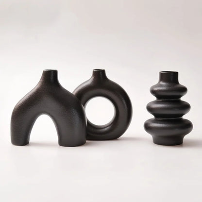 Bohemian Ceramic Vase black Emma