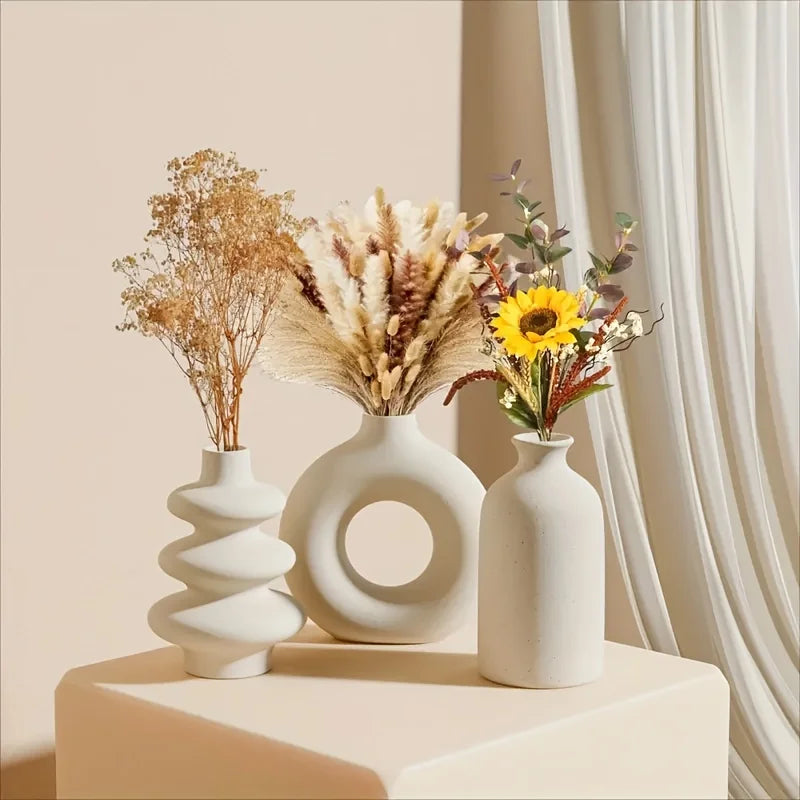Set Of 3 White Ceramic Emma