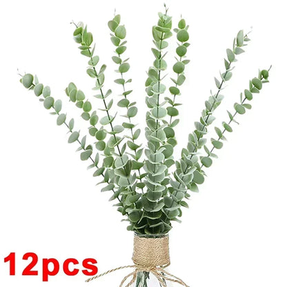 36/10pcs Eucalyptus Stems Green Leaves 12PCS-Light Green(A) Emma