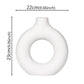 Flat Minimalist Vase Donut Shape White Large Emma