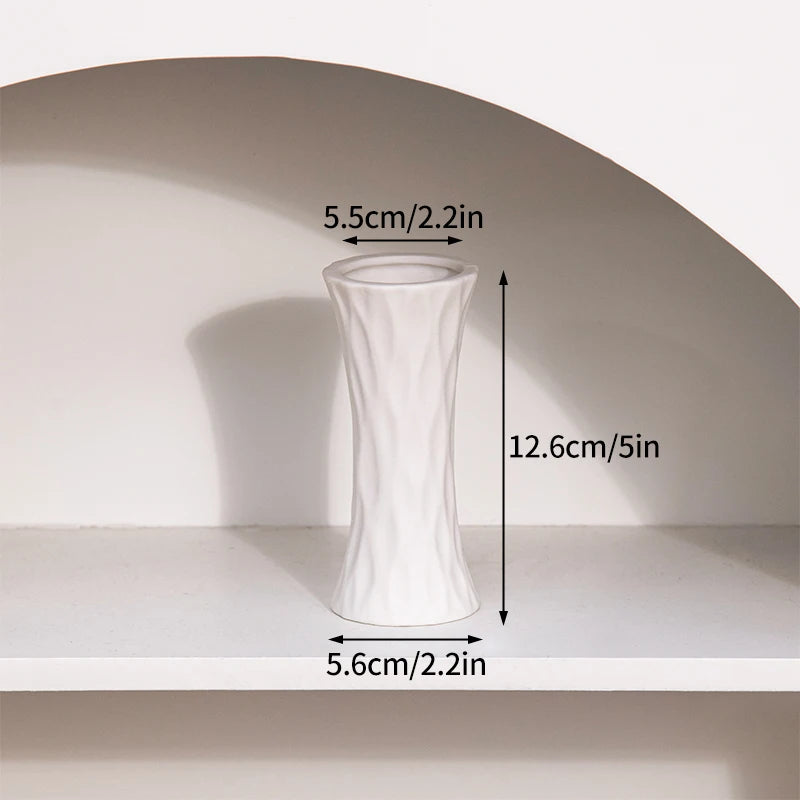 White Ceramic Vases Vasen Ornaments C1-0233 Emma