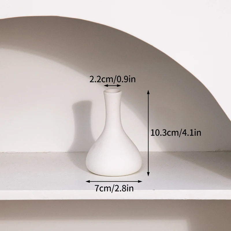 White Ceramic Vases Vasen Ornaments C10-0233 Emma