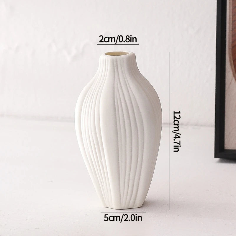 White Ceramic Vases Vasen Ornaments E1-0085 2 Emma