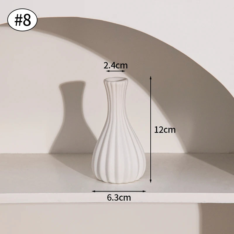 White Ceramic Vases Vasen Ornaments Emma