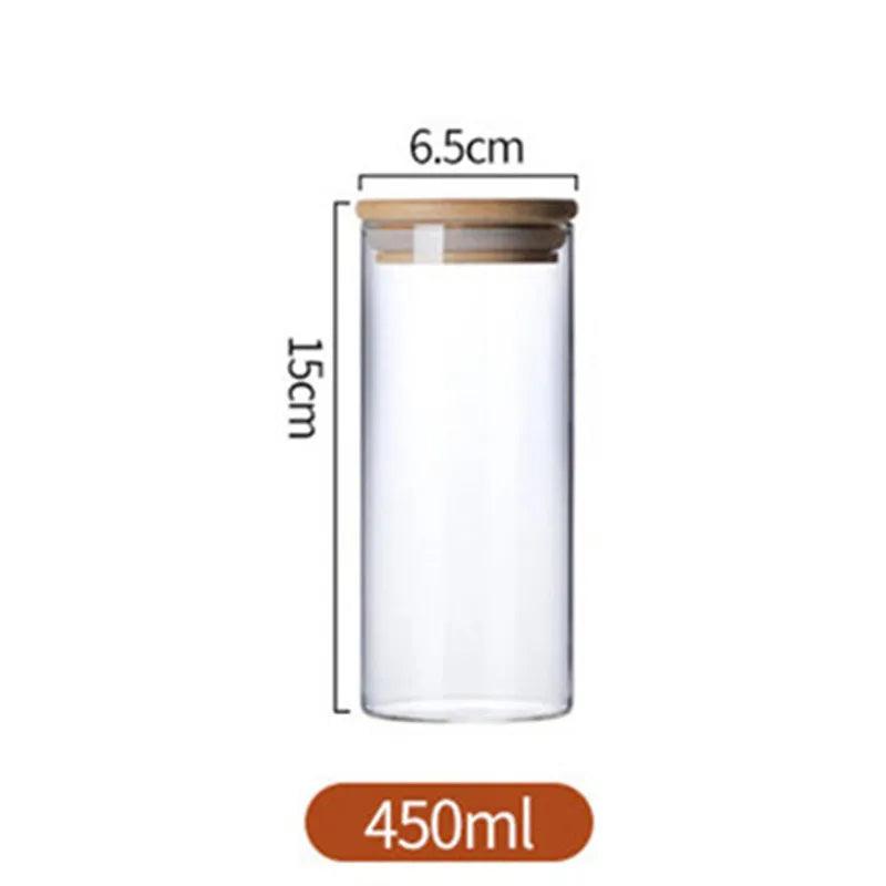 Refillable Seasoning Bottle – Minimalist Glass Jar with Bamboo Lid 450ml- China Emma