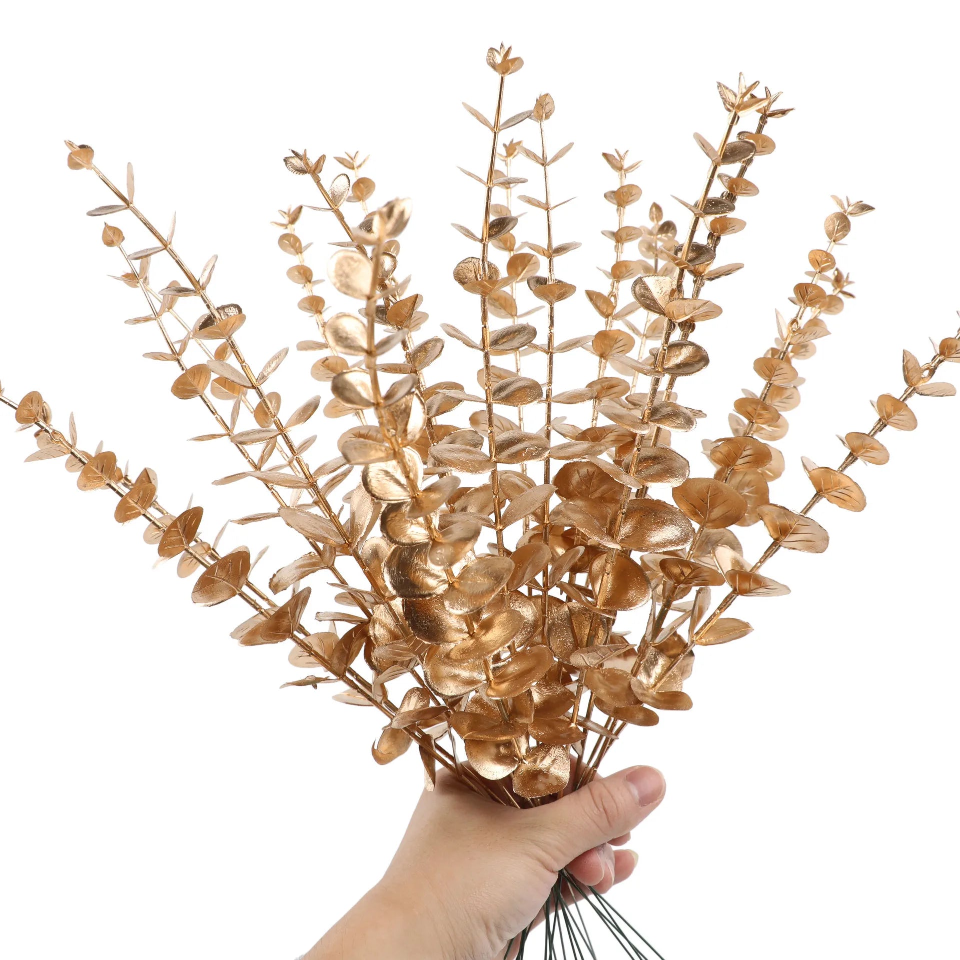 Yannew 12pcs Eucalyptus Stems Silver Emma