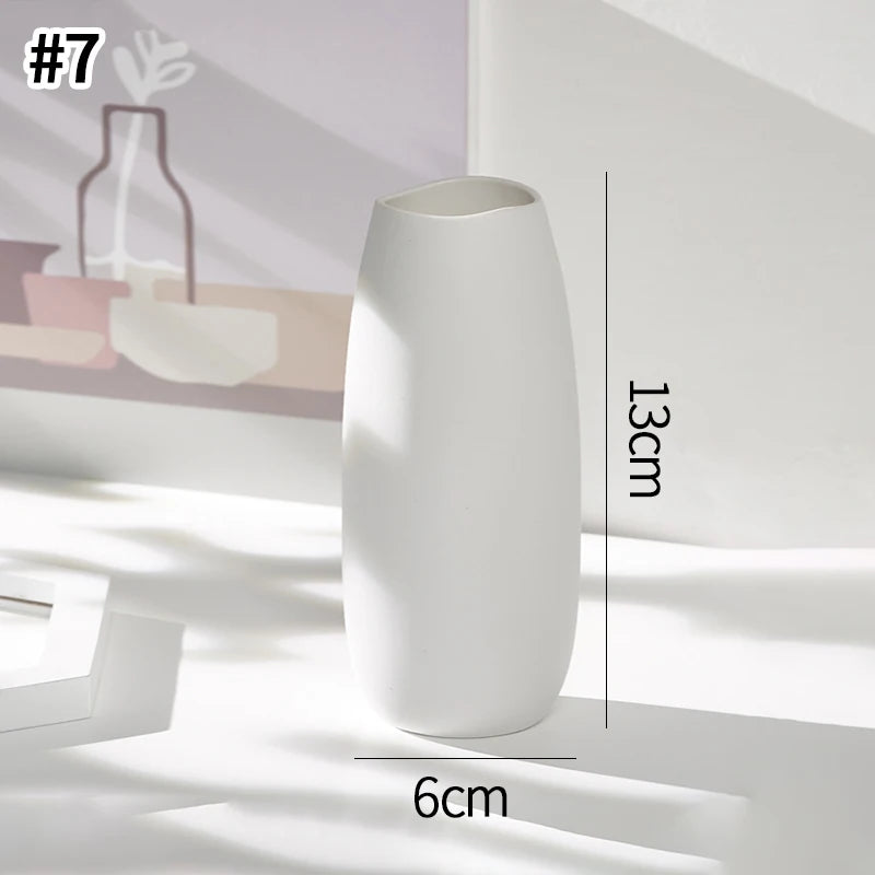 White Ceramic Vases Vasen Ornaments B7-0915 Emma
