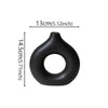 Flat Minimalist Vase Donut Shape Black Small Emma