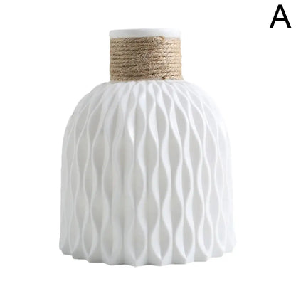 Rope Vase Flower Arrangement Flowerpot white CN Emma