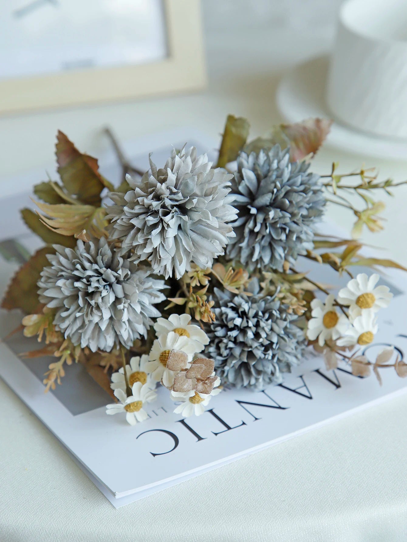 Silk Chrysanthemum Flowers Wedding Home Blue 1PC Emma