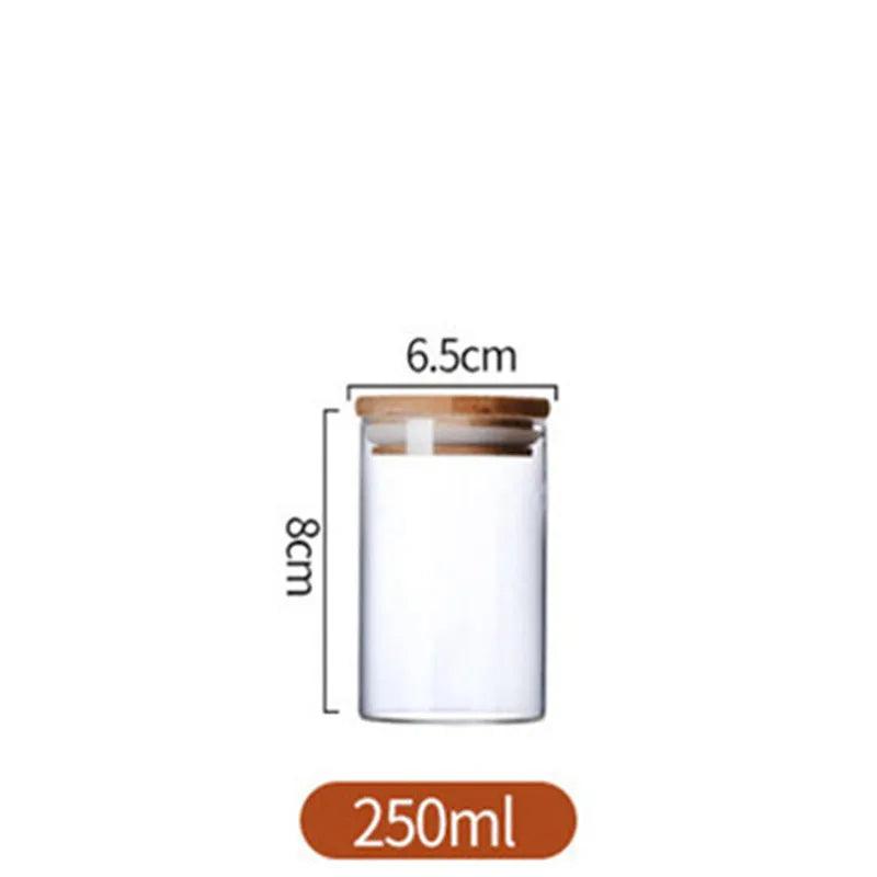 Refillable Seasoning Bottle – Minimalist Glass Jar with Bamboo Lid 250m China Emma
