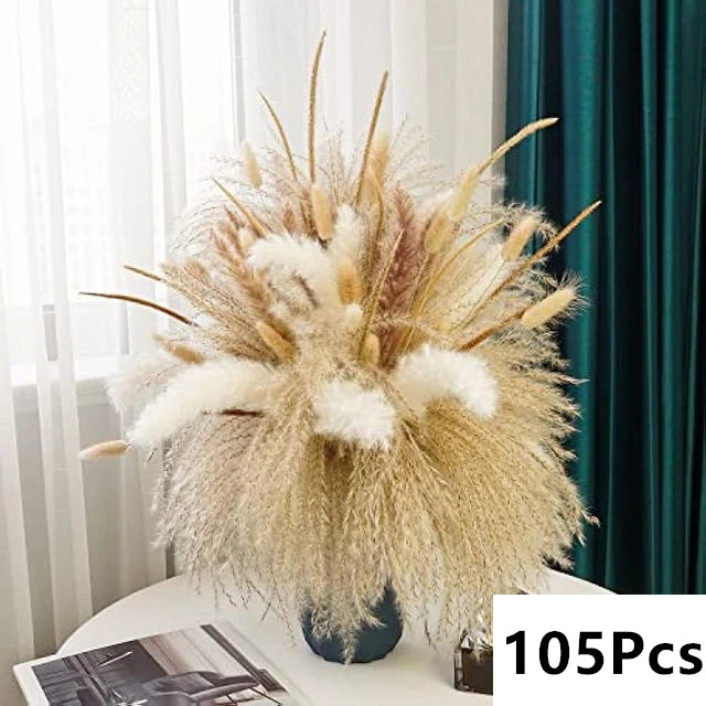 Natural Pampas Dried Flowers Bouquet I-105PCS Emma