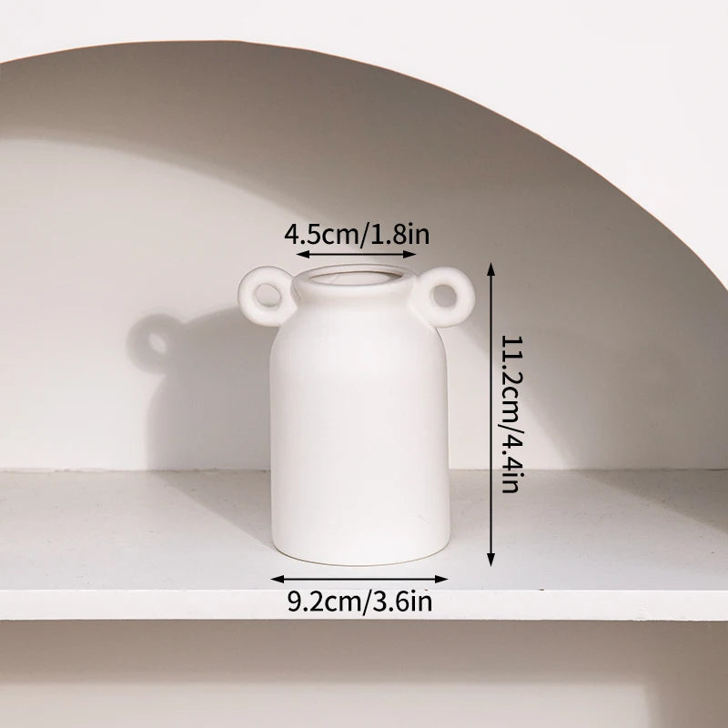 White Ceramic Vases Vasen Ornaments C3-0233 Emma