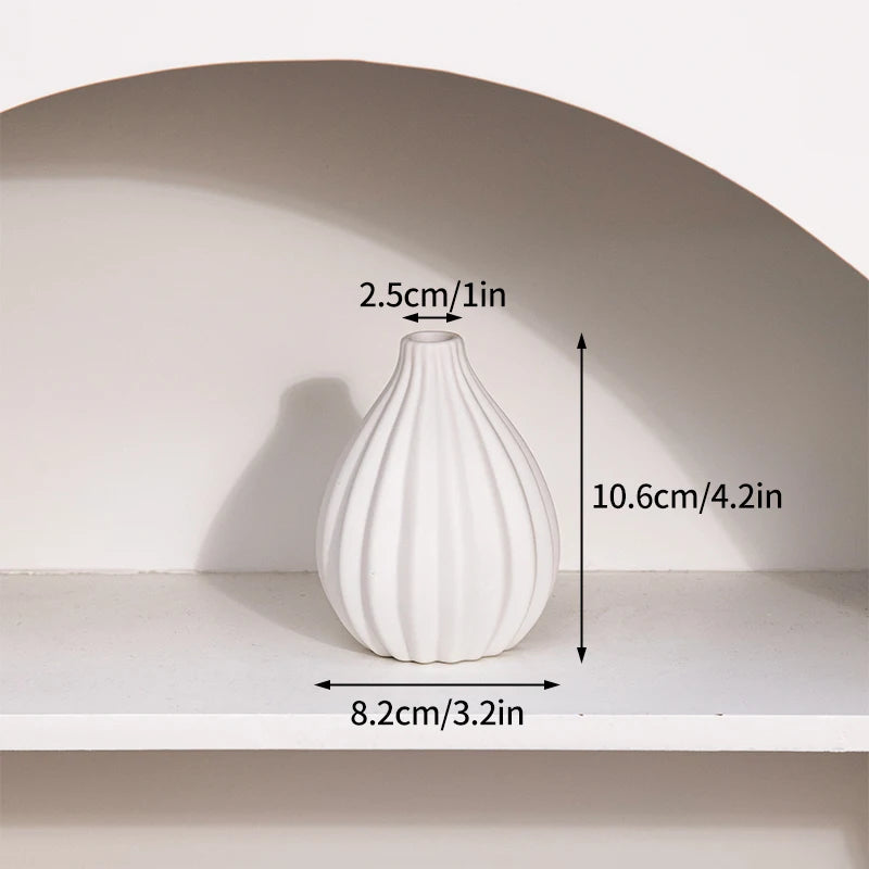 White Ceramic Vases Vasen Ornaments C5-0233 Emma