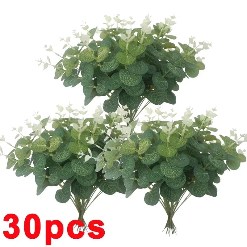 36/10pcs Eucalyptus Stems Green Leaves 30PCS-Green(B) Emma