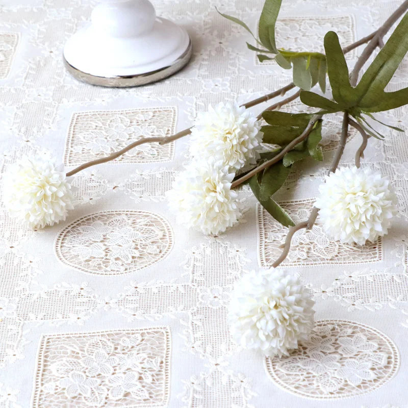 5 Heads Dandelion Flowers Bridal white Emma