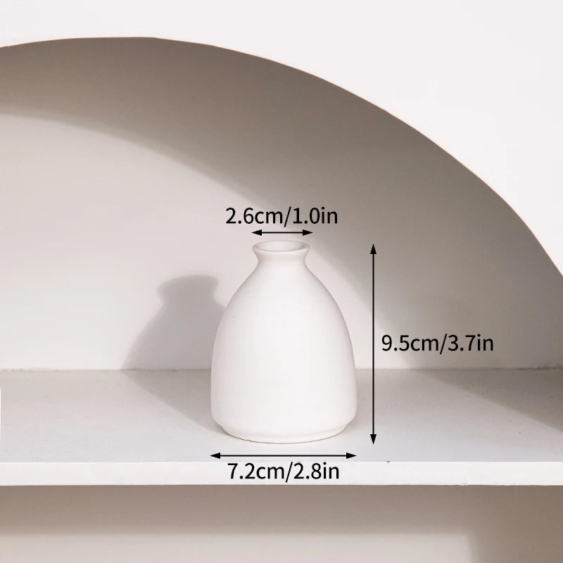 White Ceramic Vases Vasen Ornaments Emma