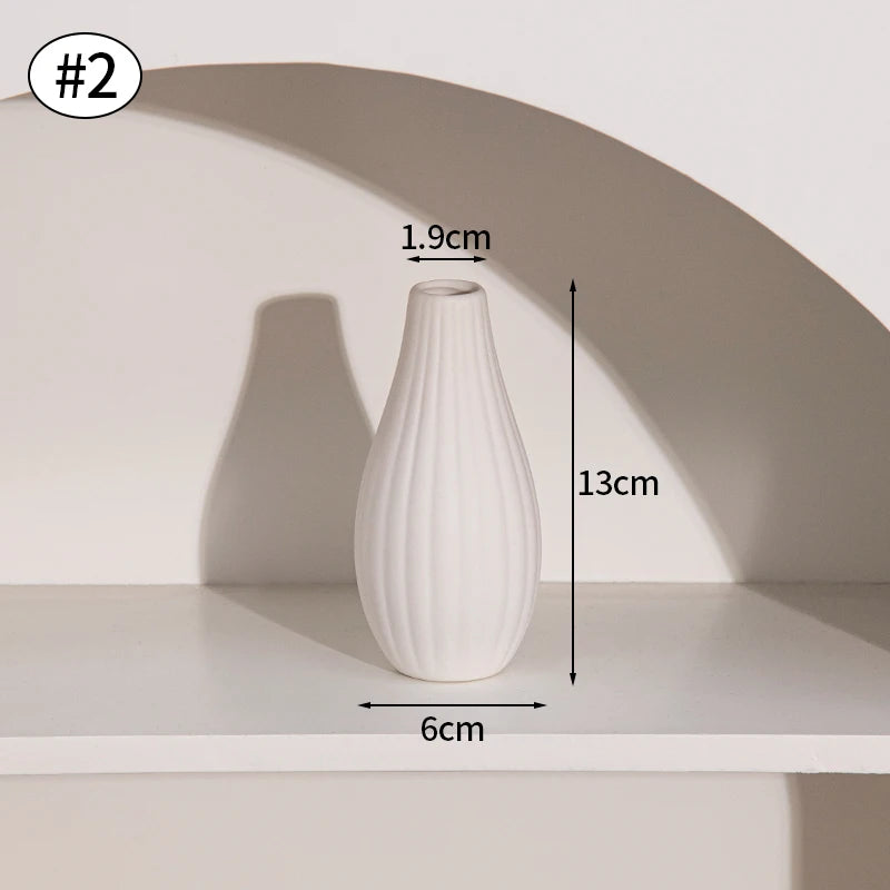 White Ceramic Vases Vasen Ornaments Emma