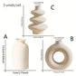 Set Of 3 White Ceramic White vase Emma