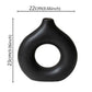 Flat Minimalist Vase Donut Shape Black Large Emma