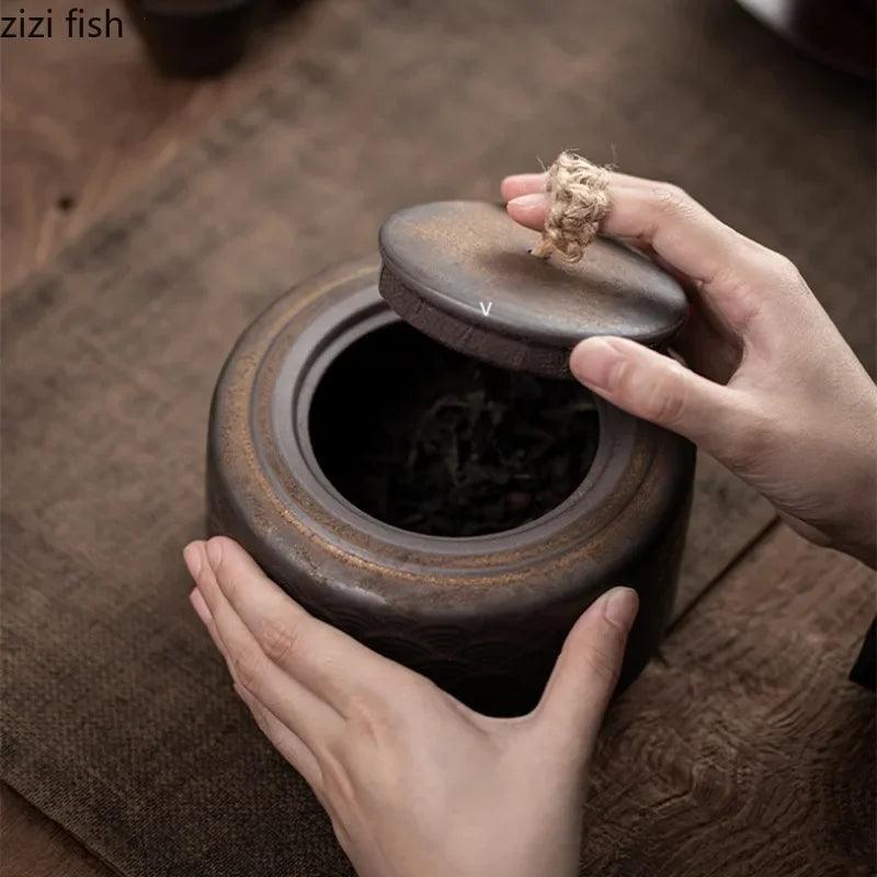 Ceramic Tea Caddy – Moistureproof Sealed Jar for Tea or Candy Emma