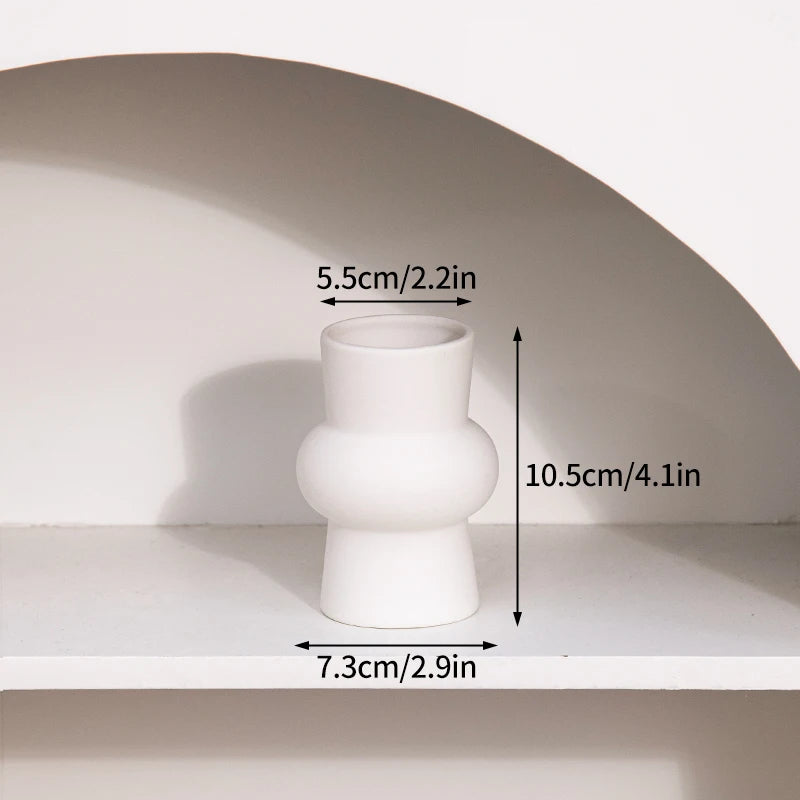 White Ceramic Vases Vasen Ornaments C4-0233 Emma