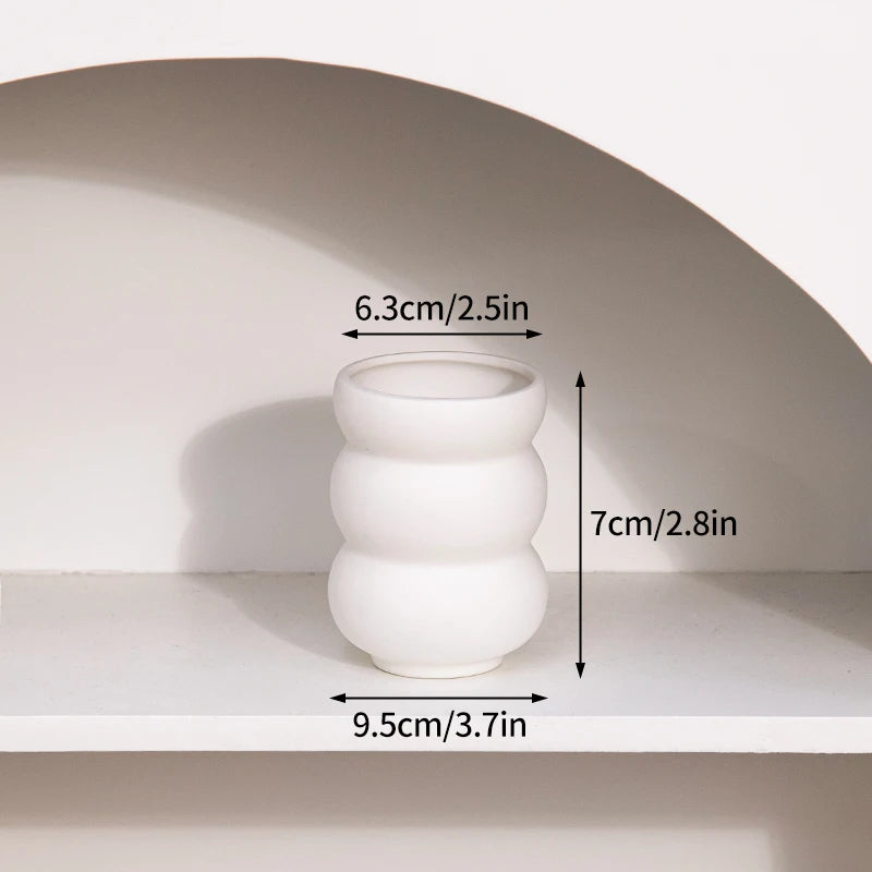 White Ceramic Vases Vasen Ornaments C9-0233 Emma