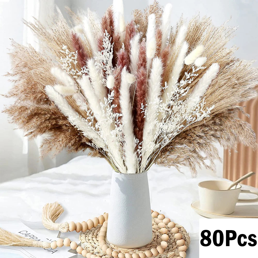 Natural Pampas Dried Flowers Bouquet B-80PCS Emma