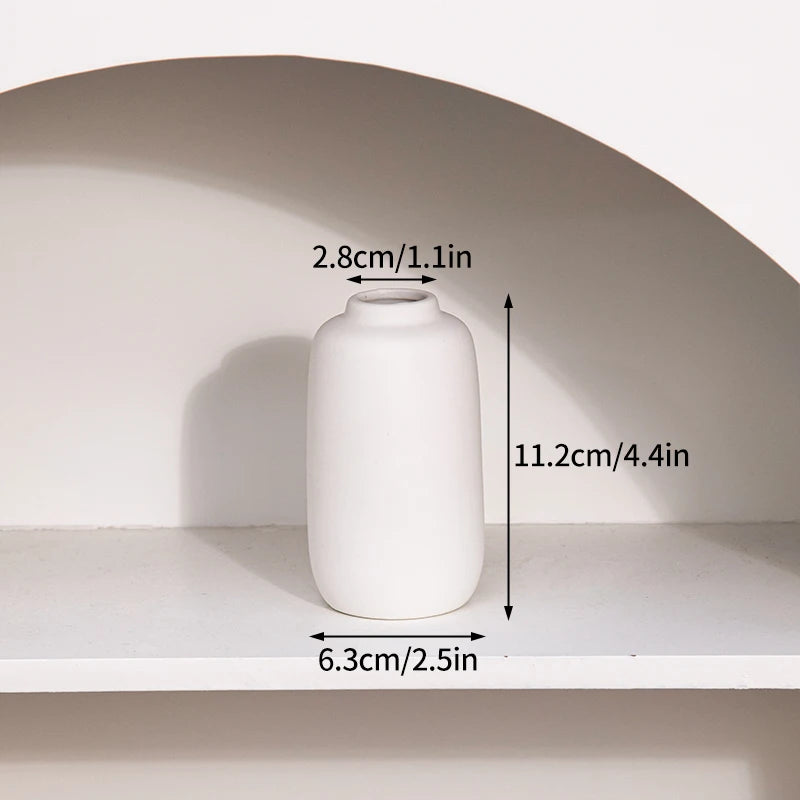 White Ceramic Vases Vasen Ornaments C2-0233 Emma