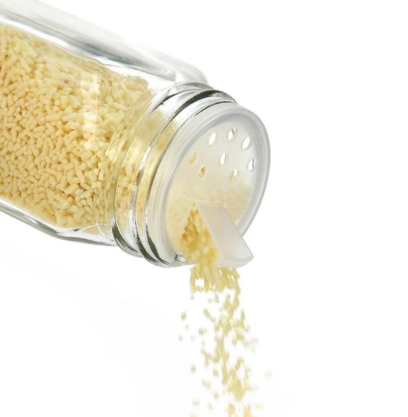 Refillable Seasoning Bottle – Minimalist Glass Jar with Bamboo Lid Emma