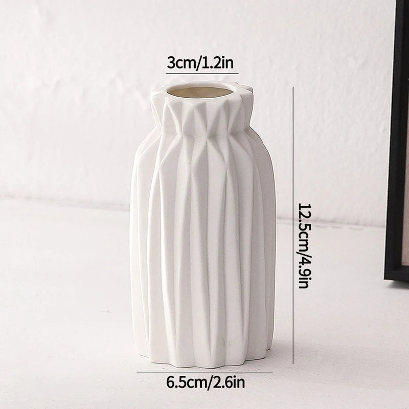 White Ceramic Vases Vasen Ornaments E1-0085 Emma