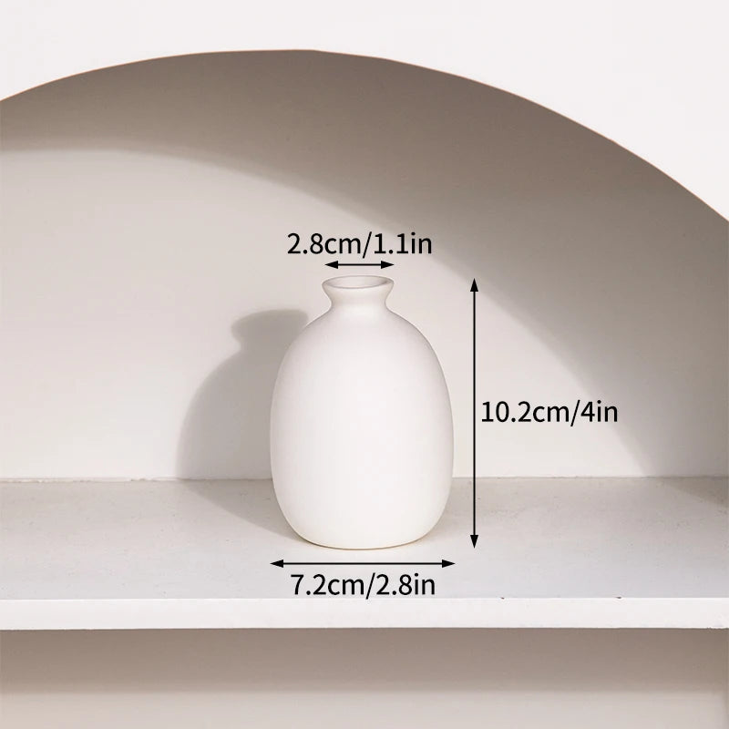 White Ceramic Vases Vasen Ornaments C7-0233 Emma