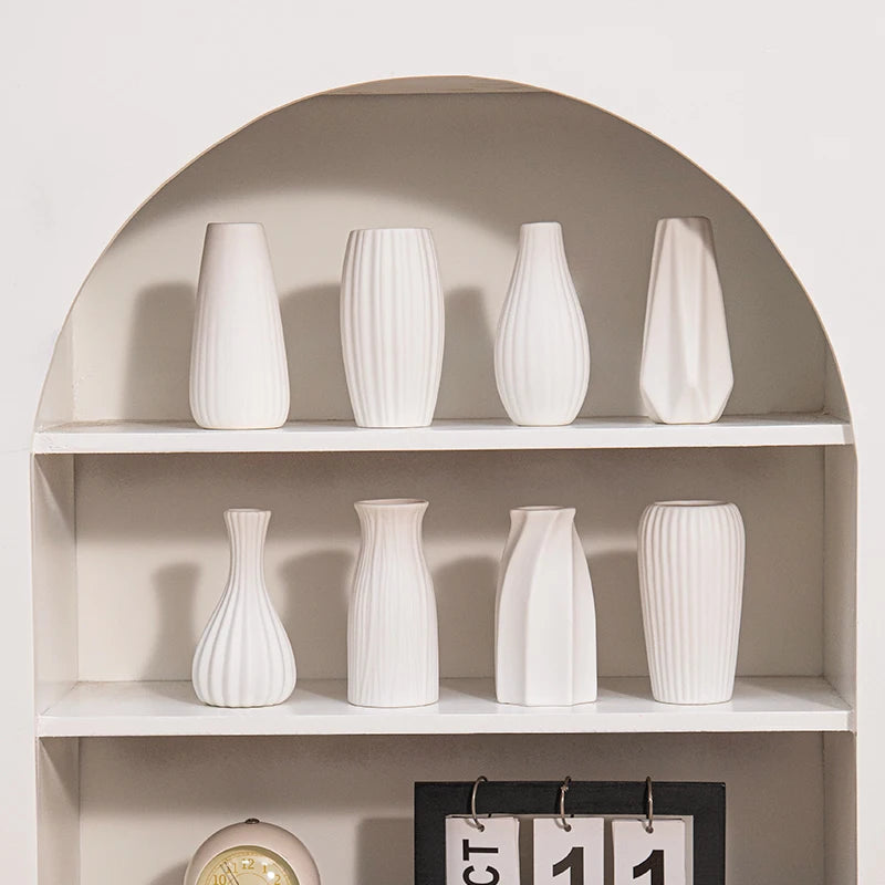 White Ceramic Vases Vasen Ornaments Emma