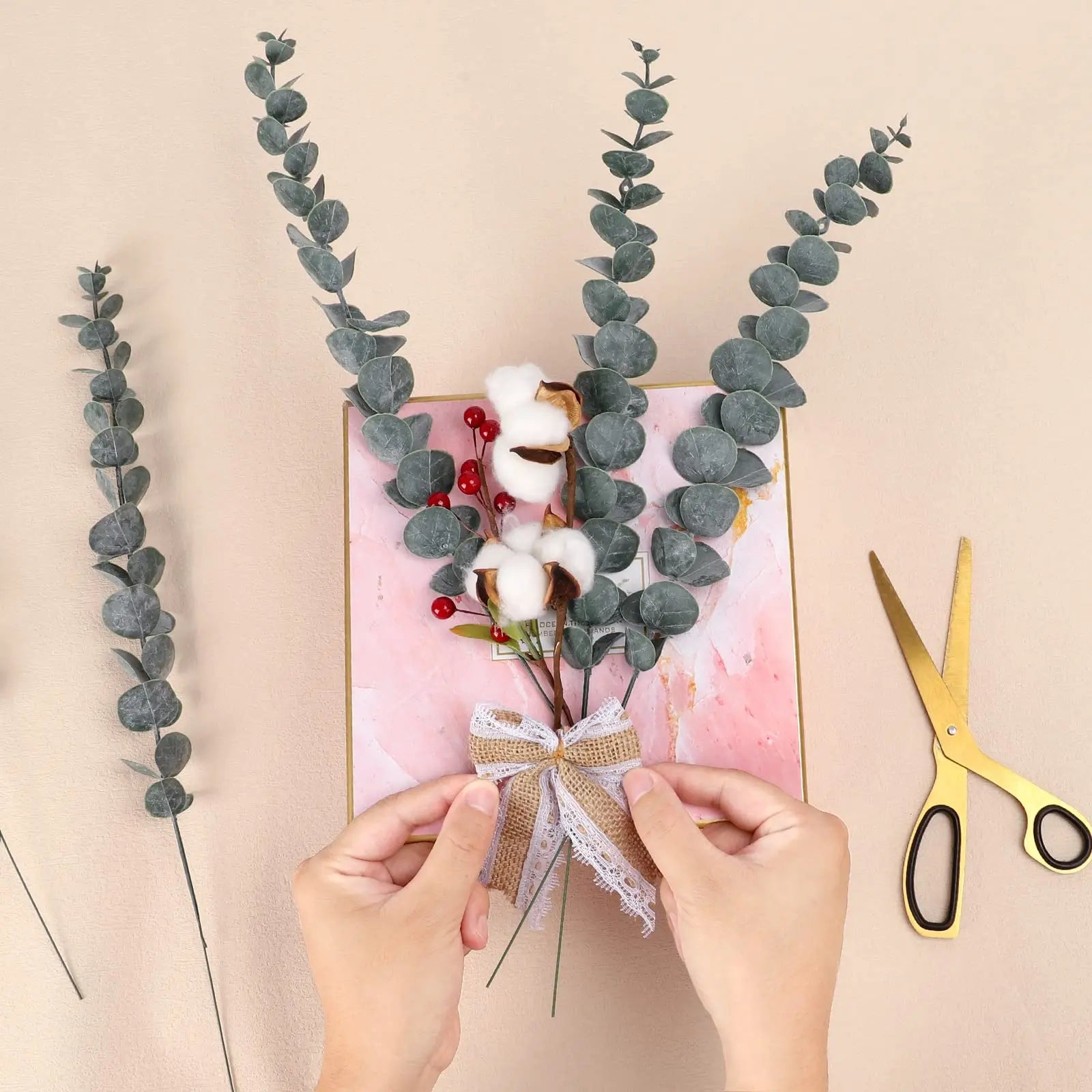 20pcs Eucalyptus Stems Leaves Green Emma