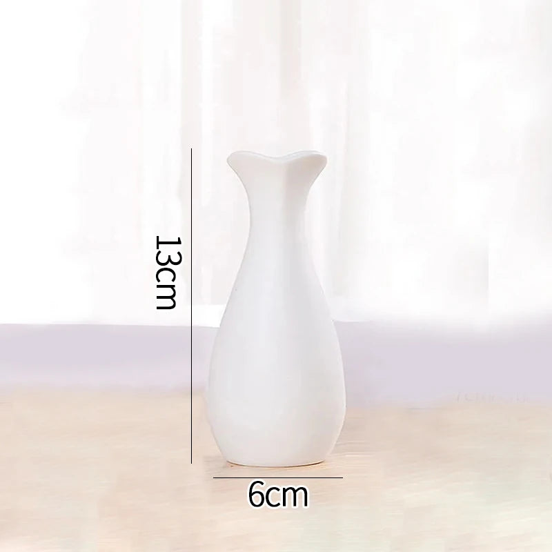 White Ceramic Vases Vasen Ornaments Emma