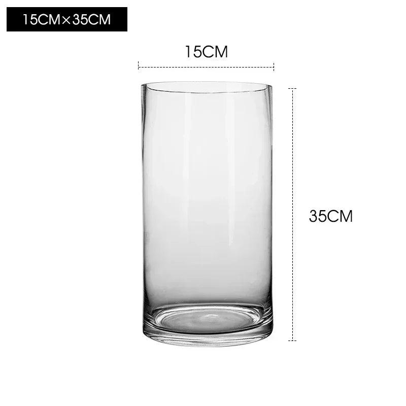 Classic Glass Vase – Large Decorative Crystal Centerpiece 35X15cm Emma