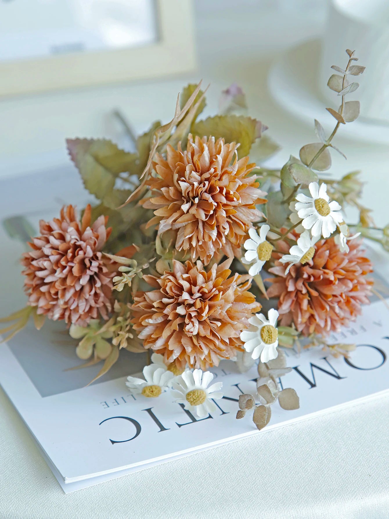 Silk Chrysanthemum Flowers Wedding Home Orange 1PC Emma